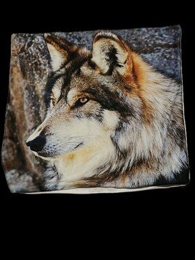 Wolf Scene Throw Pillow Cover 16x16